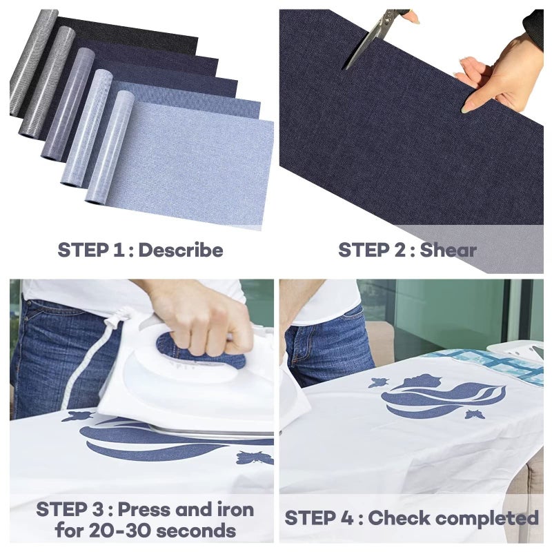 Azobur Extra Large Patches for Jeans  Extra Large Iron on Patches for Jeans  Denim Patch for Denim Inside and Outside  for Jeans Clothing Hole Repairing and Decoration(Blue) - Image 4